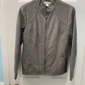 Christopher & Banks Gray Leather Jacket